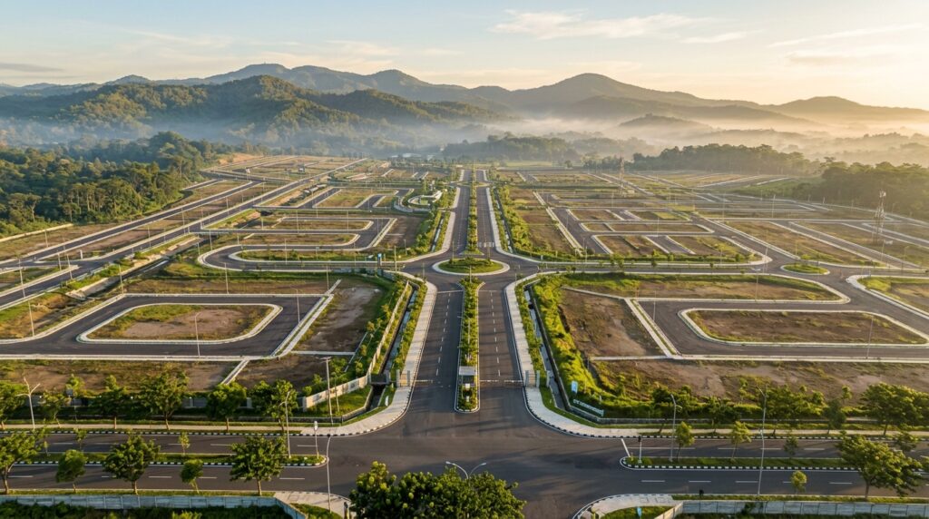 Pemandangan kawasan berkembang untuk investasi properti di Bandung.