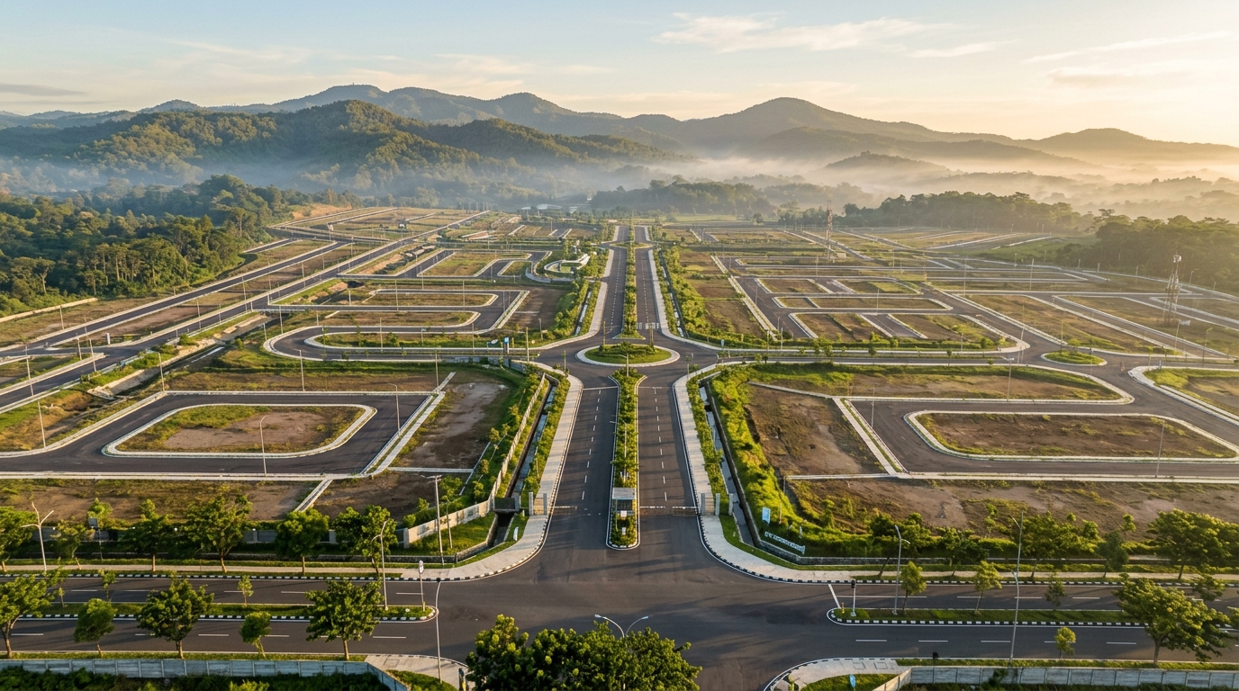 Pemandangan kawasan berkembang untuk investasi properti di Bandung.